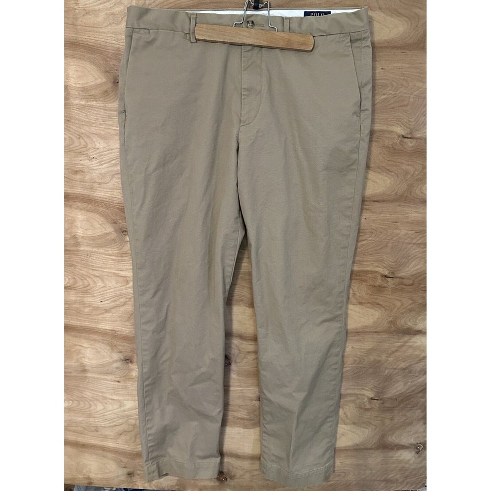 Polo Ralph Lauren Pants Mens 36x31 Beige Stretch Straight Fit Pockets Chino
